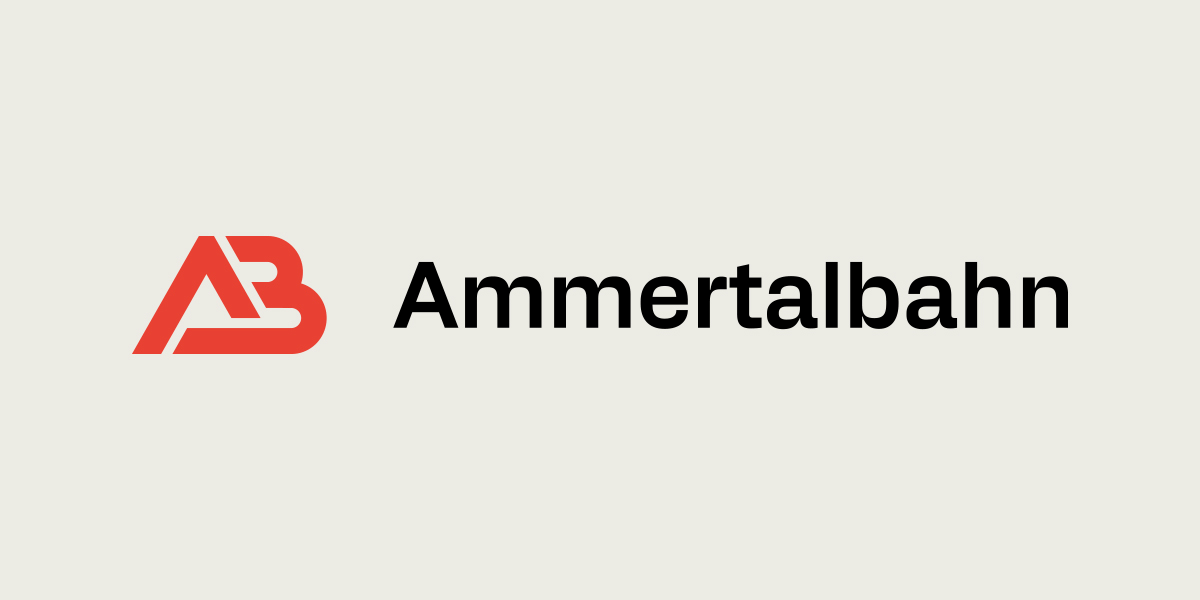 Logo mit grafisch gestalteter Kombination der Buchstaben AB und der Beschriftung "Ammertalbahn"